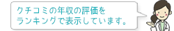 クチコミの年収の評価をランキングで表示しています。