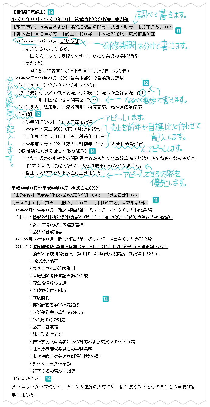 職務経歴詳細