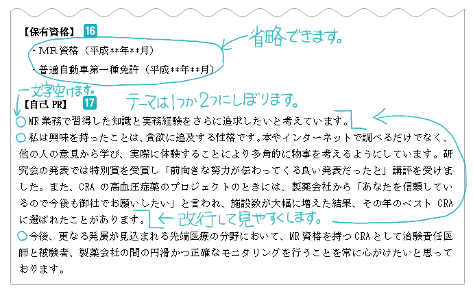 保有資格と自己PR
