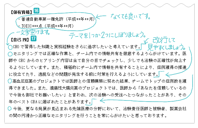 保有資格と自己PR